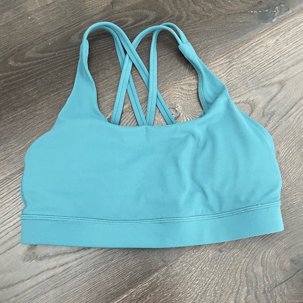 blue sports bra